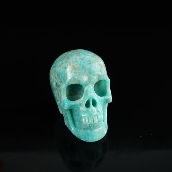 2.2" Amazonite Crystal Skull Carving - Unique Piece #AA06 - alternate view