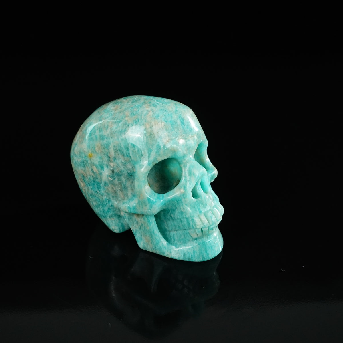 2.2" Amazonite Crystal Skull Carving - Unique Piece #AA06