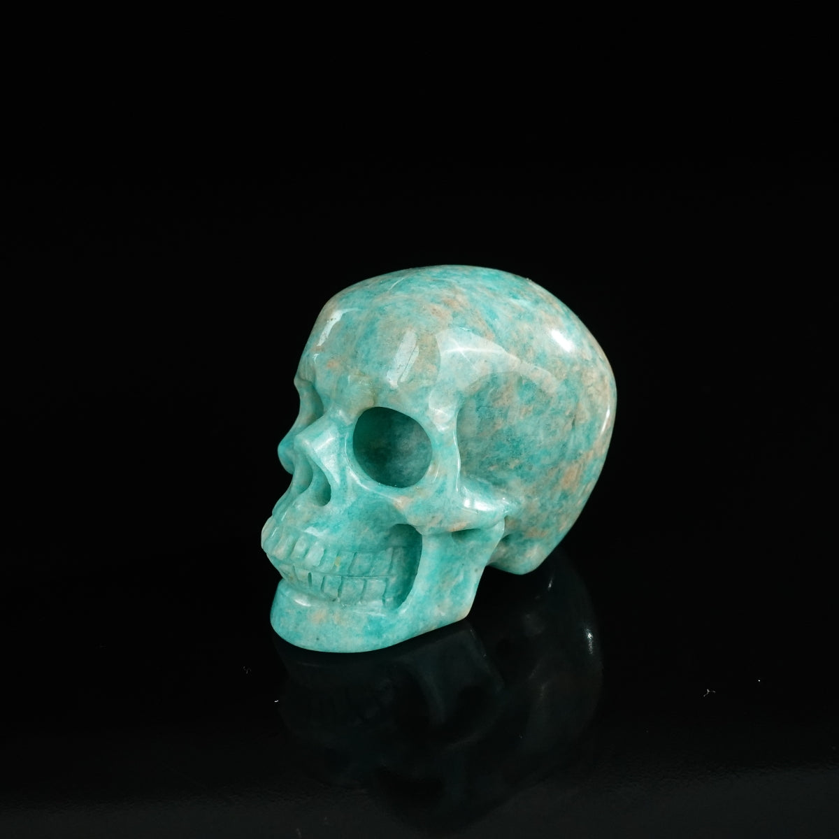 2.2" Amazonite Crystal Skull Carving - Unique Piece #AA06