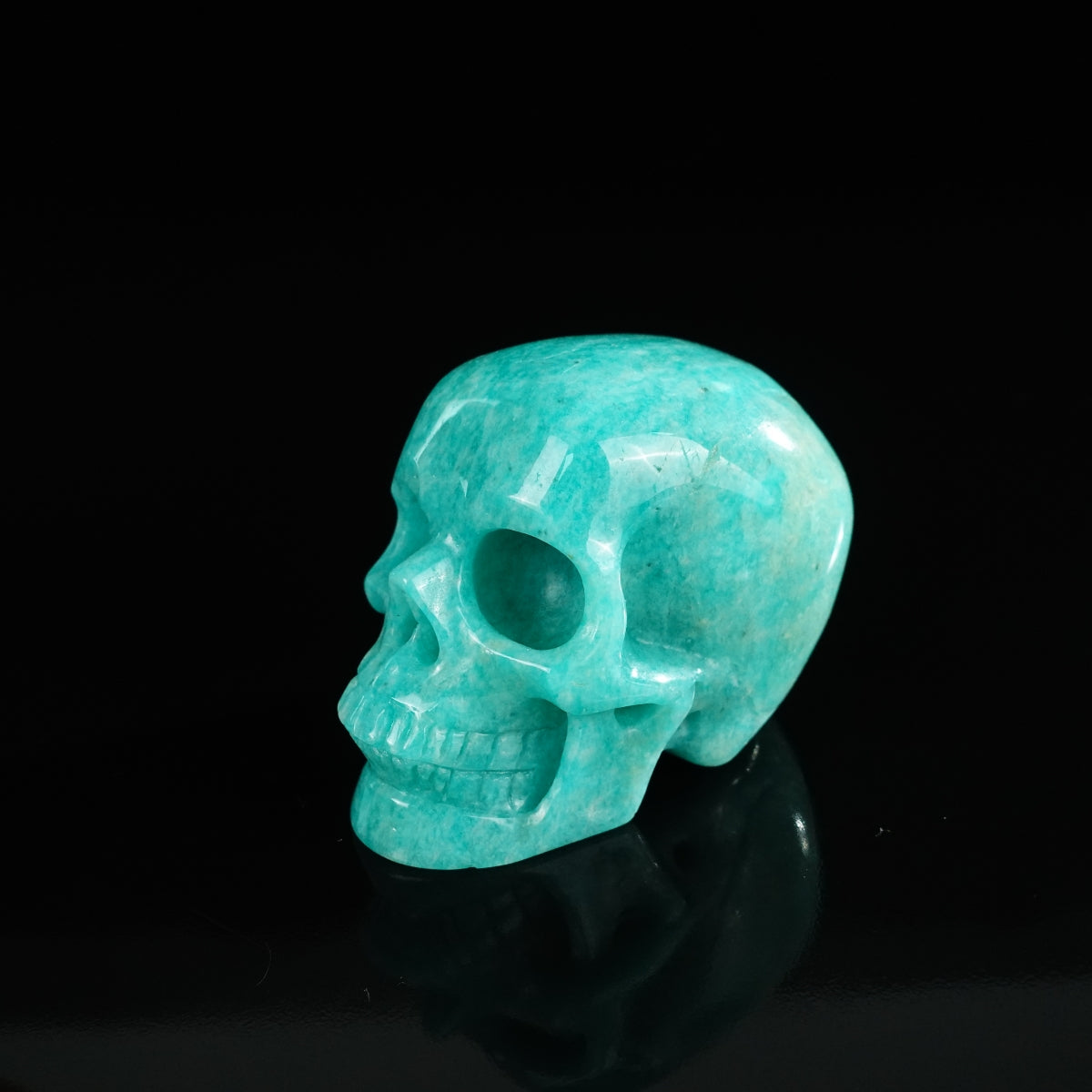 2.2" Amazonite Crystal Skull Carving - Unique Piece #AA07