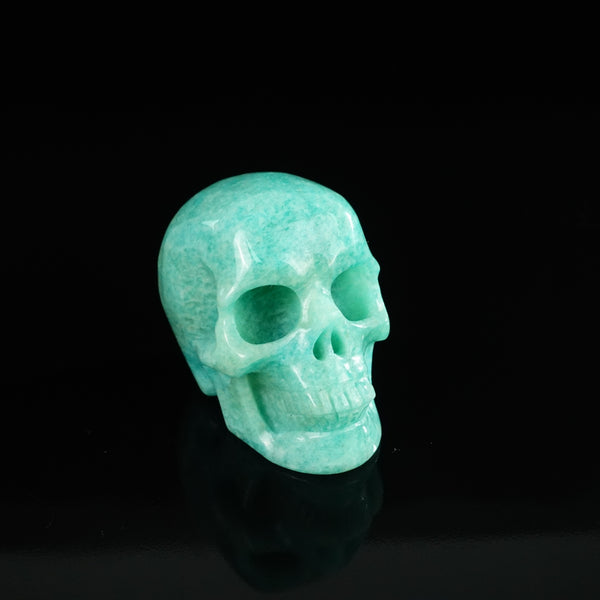 2.2" Amazonite Crystal Skull Carving - Unique Piece #AA08 - alternate view