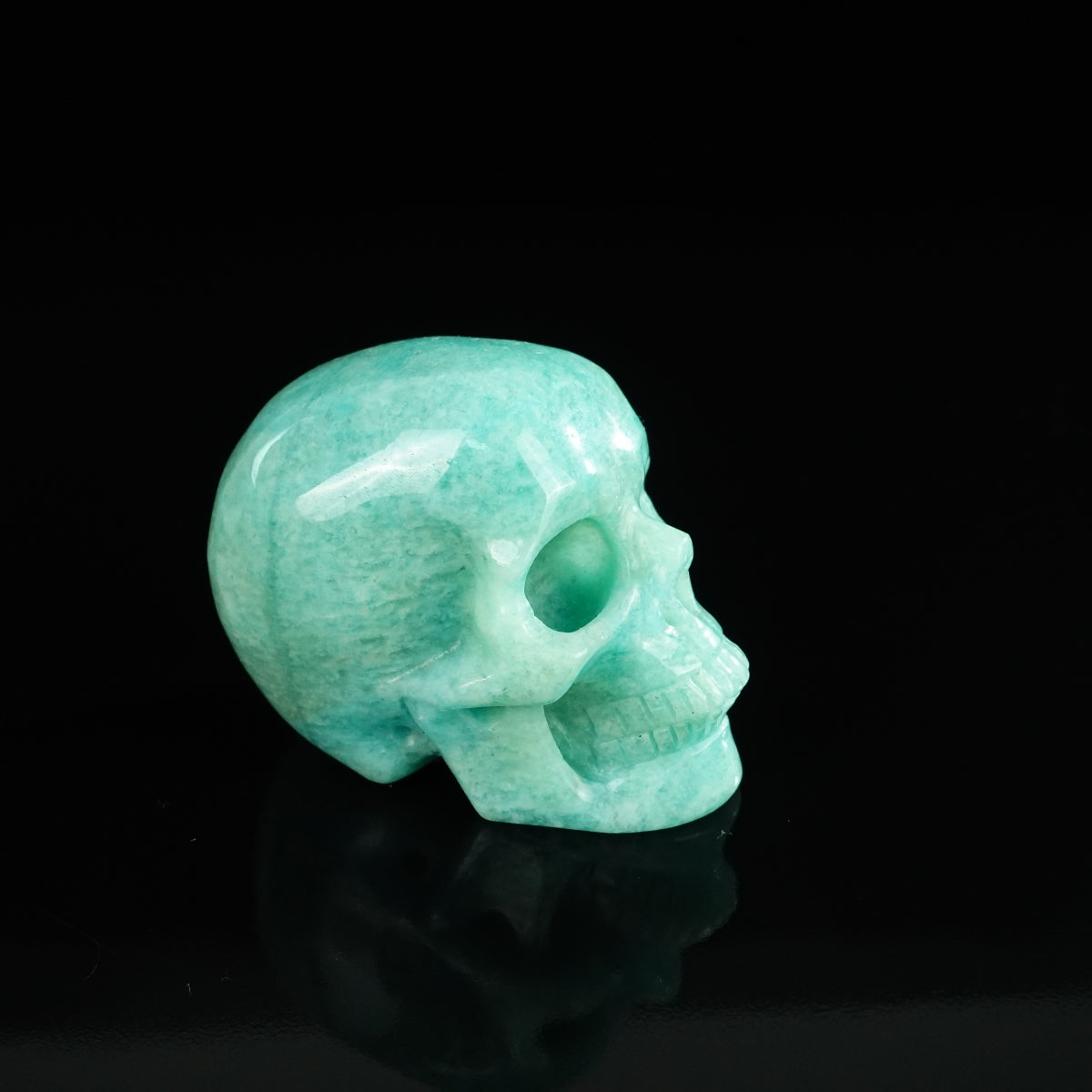 2.2" Amazonite Crystal Skull Carving - Unique Piece #AA08