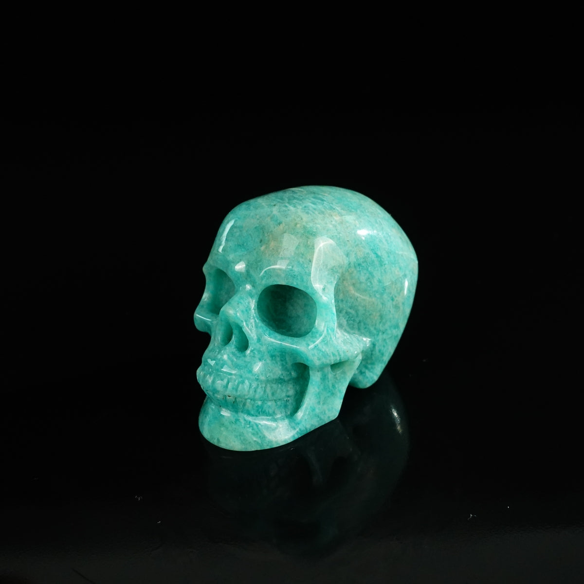 2.2" Amazonite Crystal Skull Carving - Unique Piece #AA09