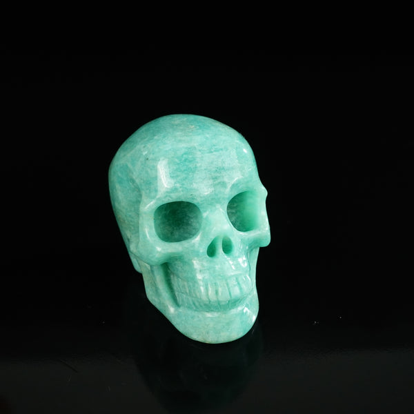 2.2" Amazonite Crystal Skull Carving - Unique Piece #AA12 - alternate view