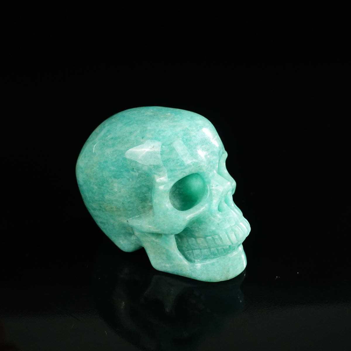 2.2" Amazonite Crystal Skull Carving - Unique Piece #AA12