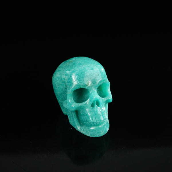 2.2" Amazonite Crystal Skull Carving - Unique Piece #AA13 - alternate view