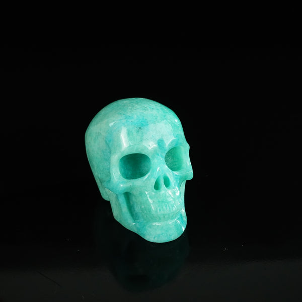 2.2" Amazonite Crystal Skull Carving - Unique Piece #AA14 - alternate view
