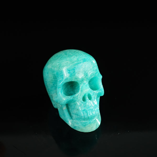 2.2" Amazonite Crystal Skull Carving - Unique Piece #AA15 - alternate view
