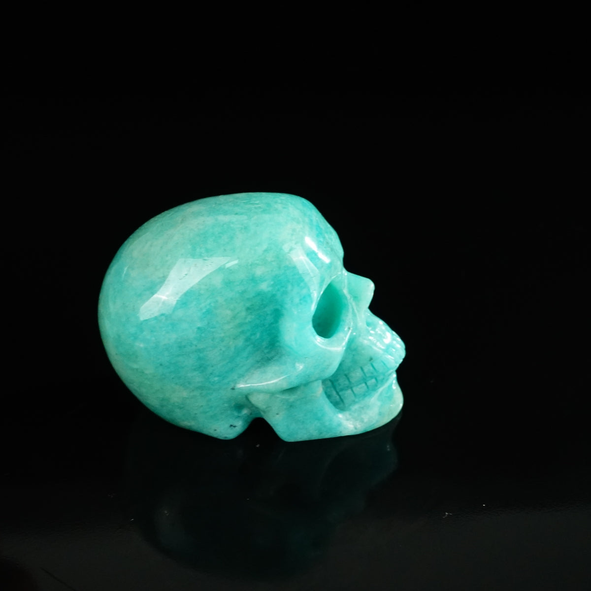 2.2" Amazonite Crystal Skull Carving - Unique Piece #AA15
