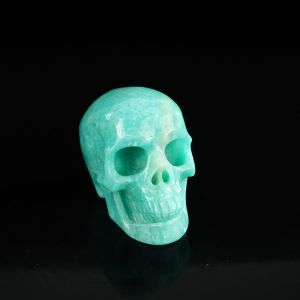 2.2" Amazonite Crystal Skull Carving - Unique Piece #AA16 - alternate view