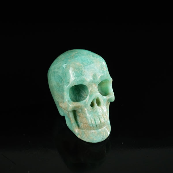 2.2" Amazonite Crystal Skull Carving - Unique Piece #AA17 - alternate view