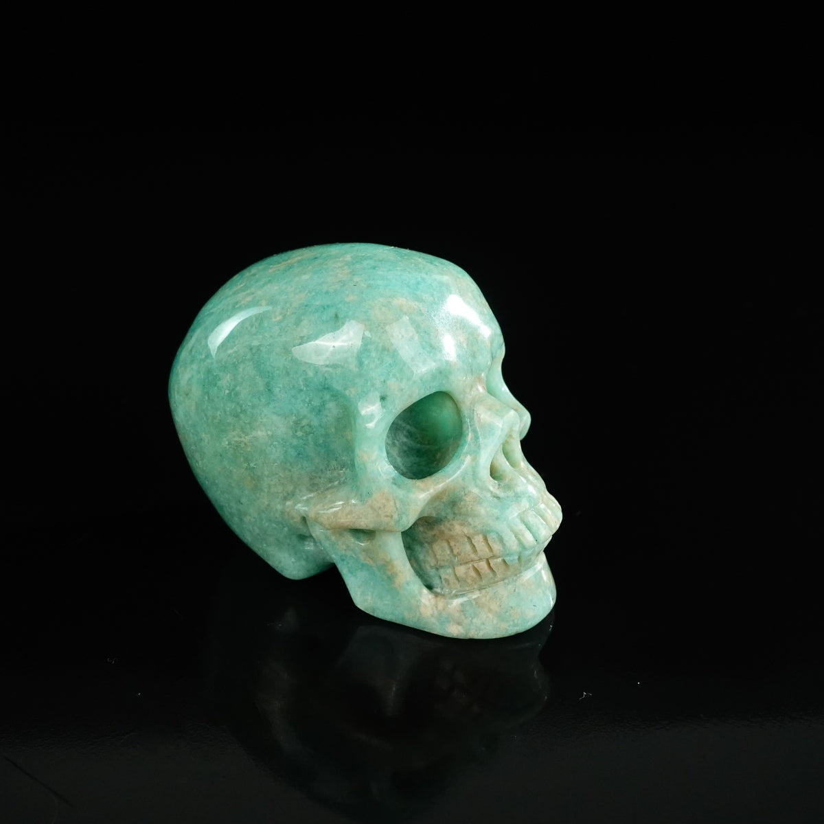 2.2" Amazonite Crystal Skull Carving - Unique Piece #AA17