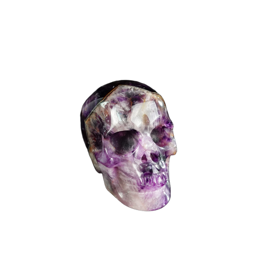 2.2" Amethyst Crystal Skull Carving - Hand Carved Decor
