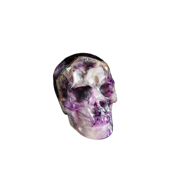 2.2" Amethyst Crystal Skull Carving - Hand Carved Decor - alternate view