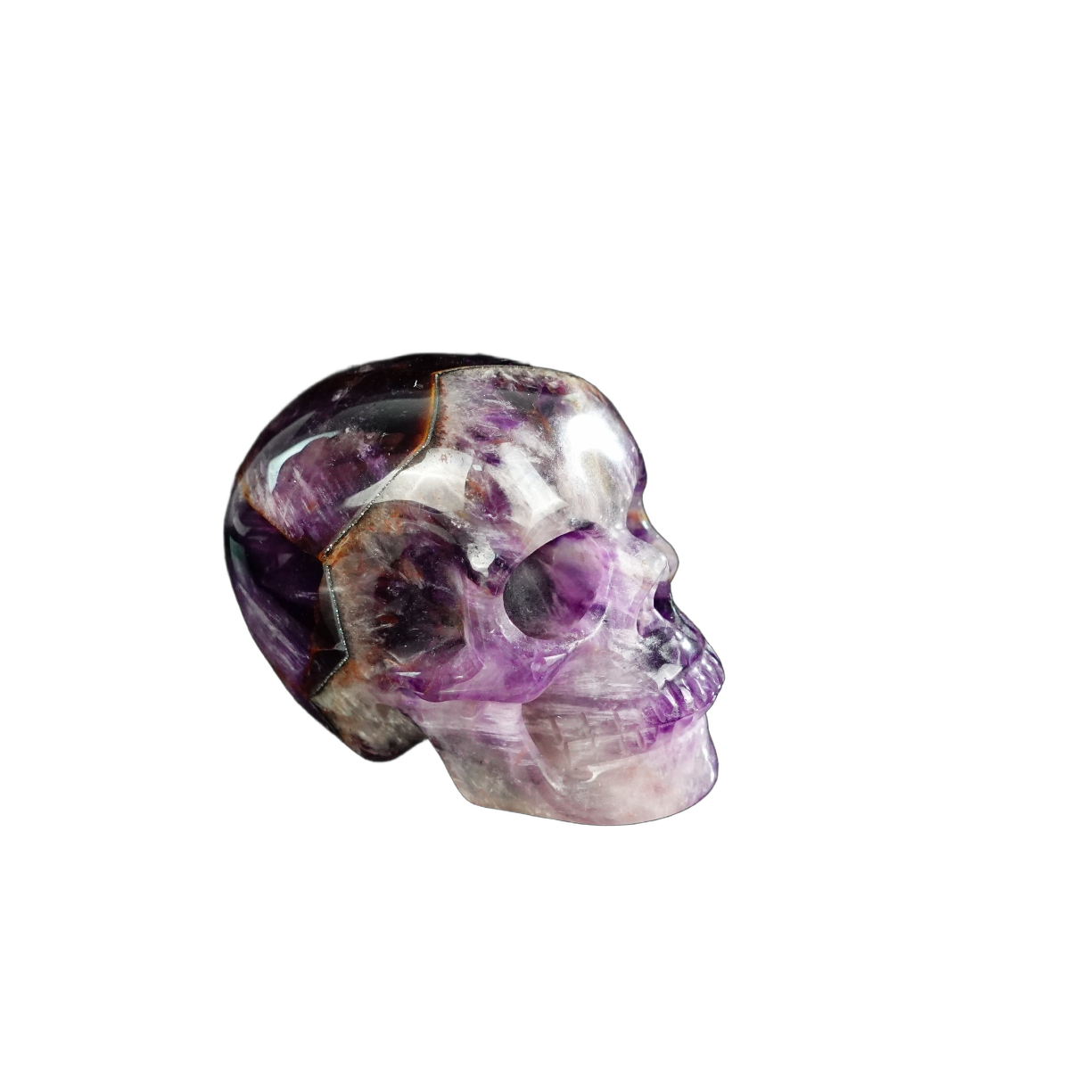 2.2" Amethyst Crystal Skull Carving - Hand Carved Decor