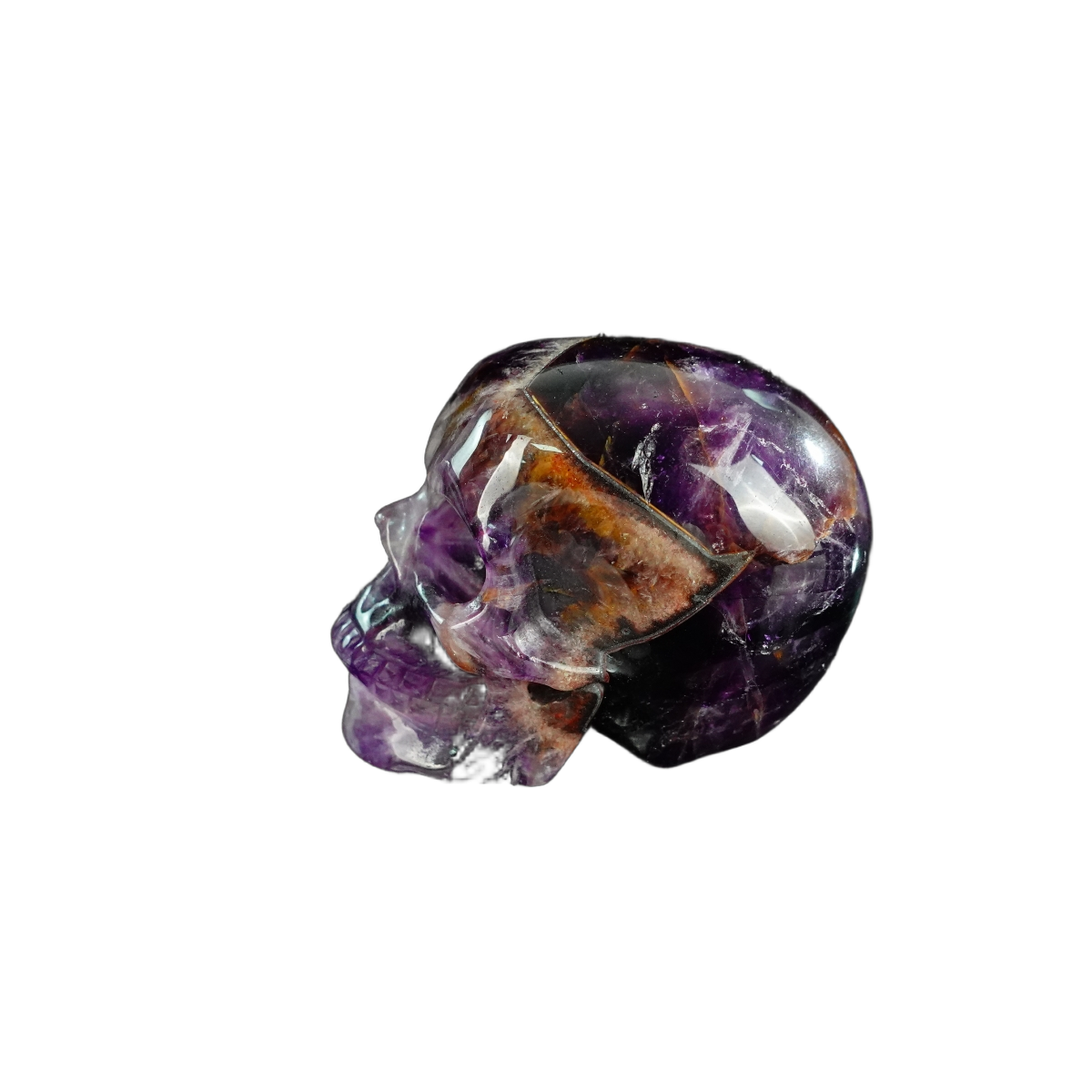 2.2" Amethyst Crystal Skull Carving - Hand Carved Decor