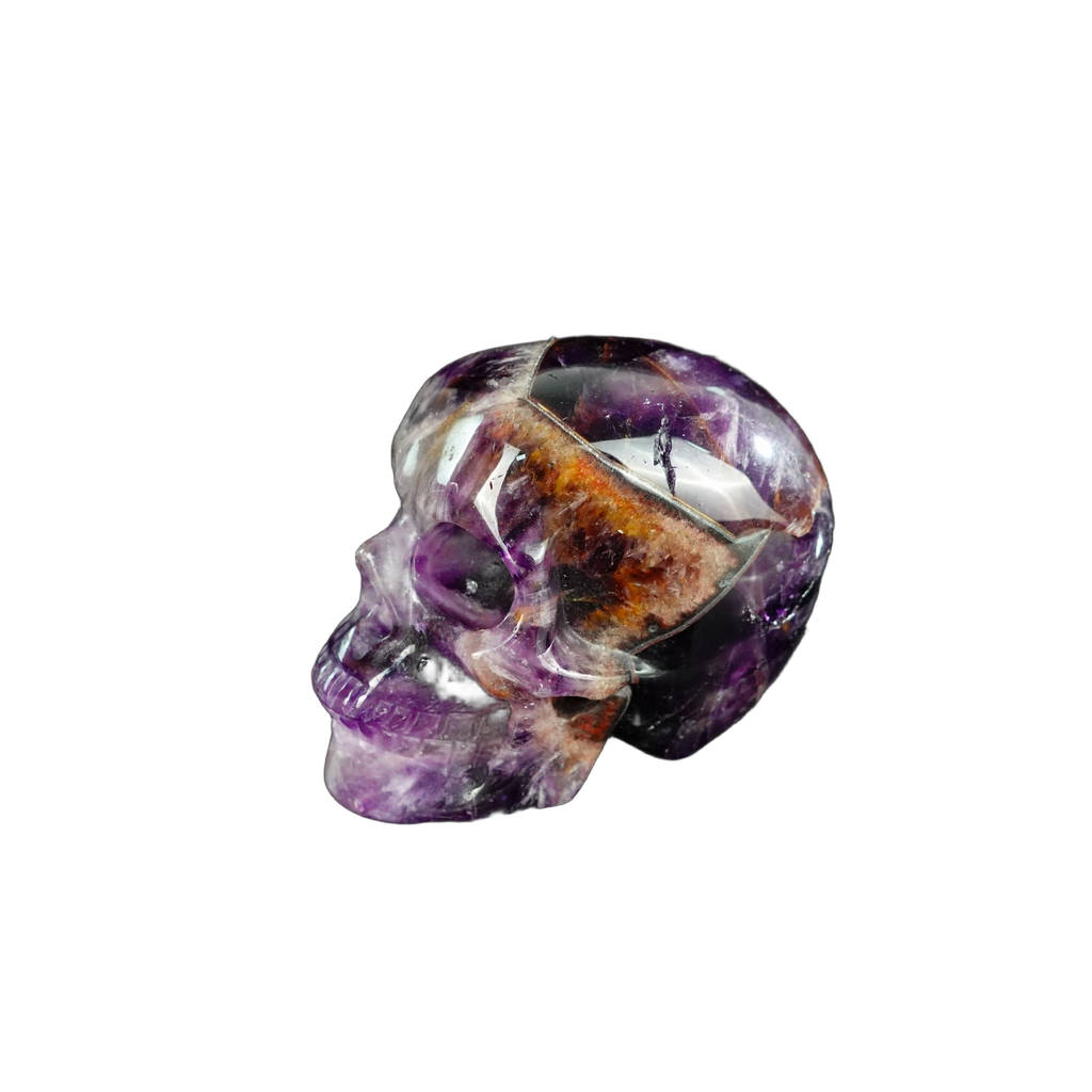 2.2" Amethyst Crystal Skull Carving - Hand Carved Decor