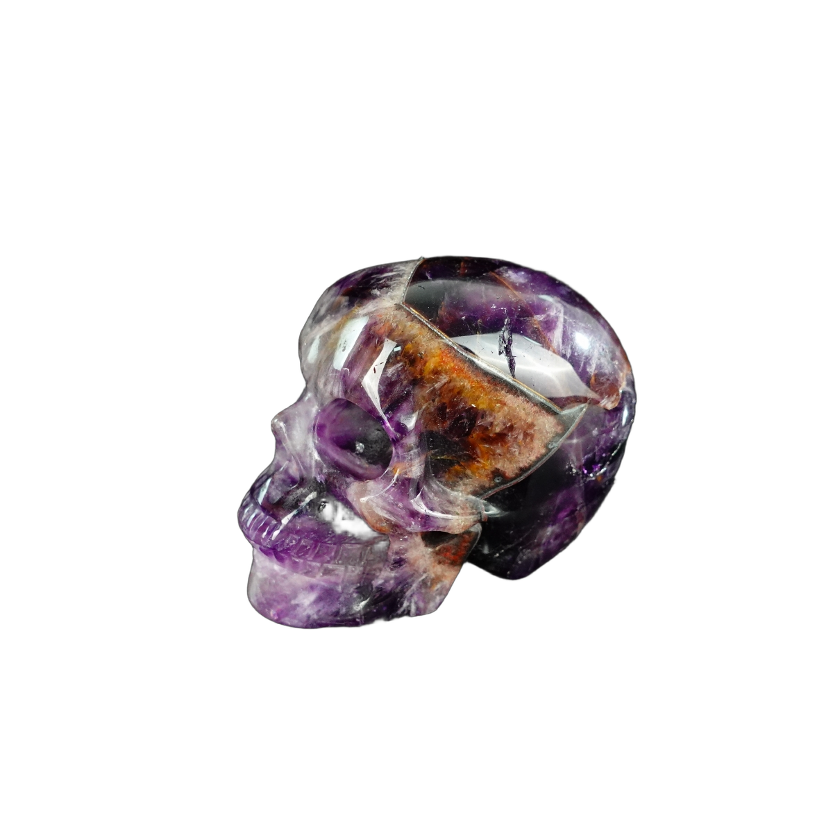 2.2" Amethyst Crystal Skull Carving - Hand Carved Decor