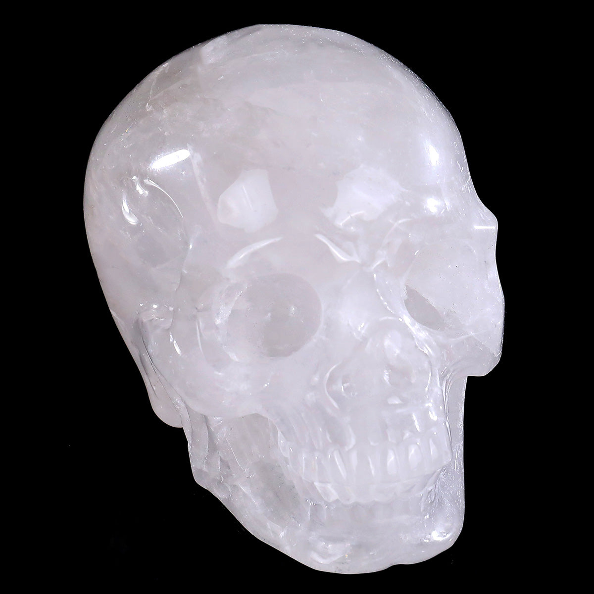 2.2" Angolan Quartz Crystal Skull Carving - Hand Carved Decor
