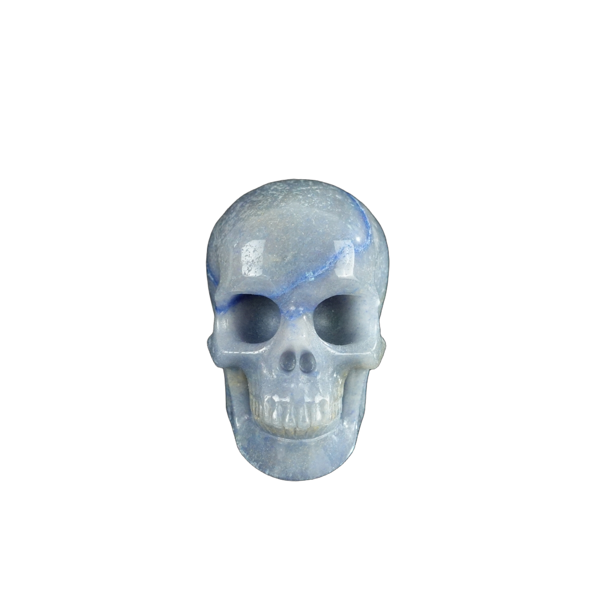 2.2" Blue Aventurine Crystal Skull Carving - Hand Carved Decor