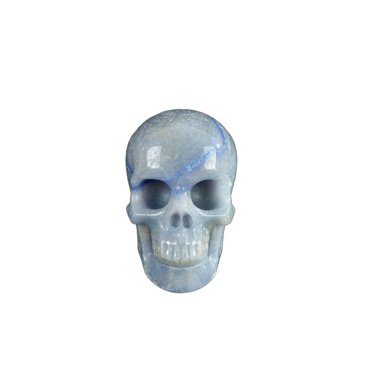 2.2" Blue Aventurine Crystal Skull Carving - Hand Carved Decor