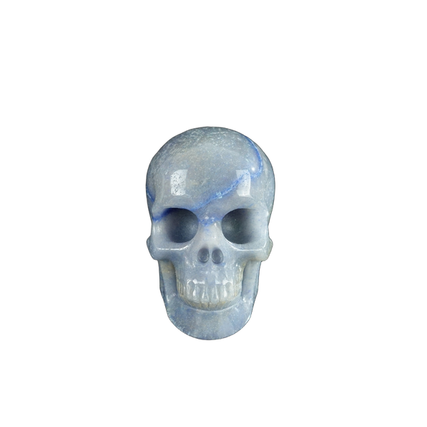 2.2" Blue Aventurine Crystal Skull Carving - Hand Carved Decor
