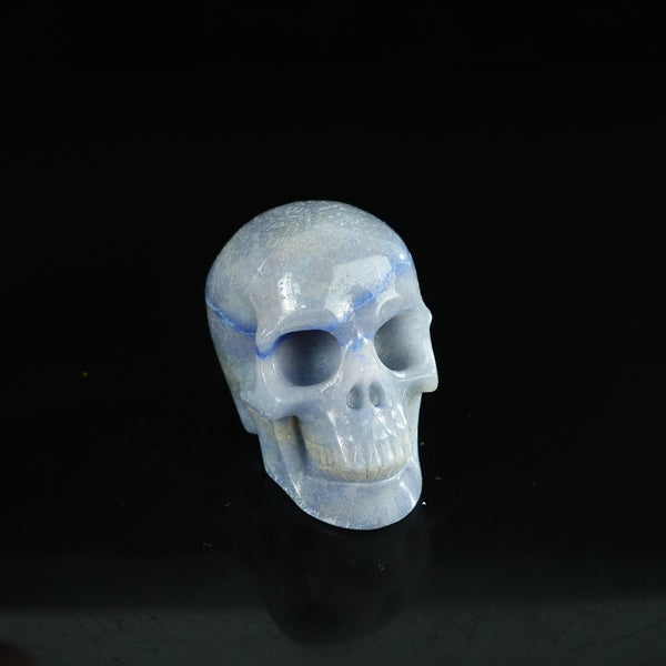 2.2" Blue Aventurine Crystal Skull Carving - Unique Piece #BA02 - alternate view