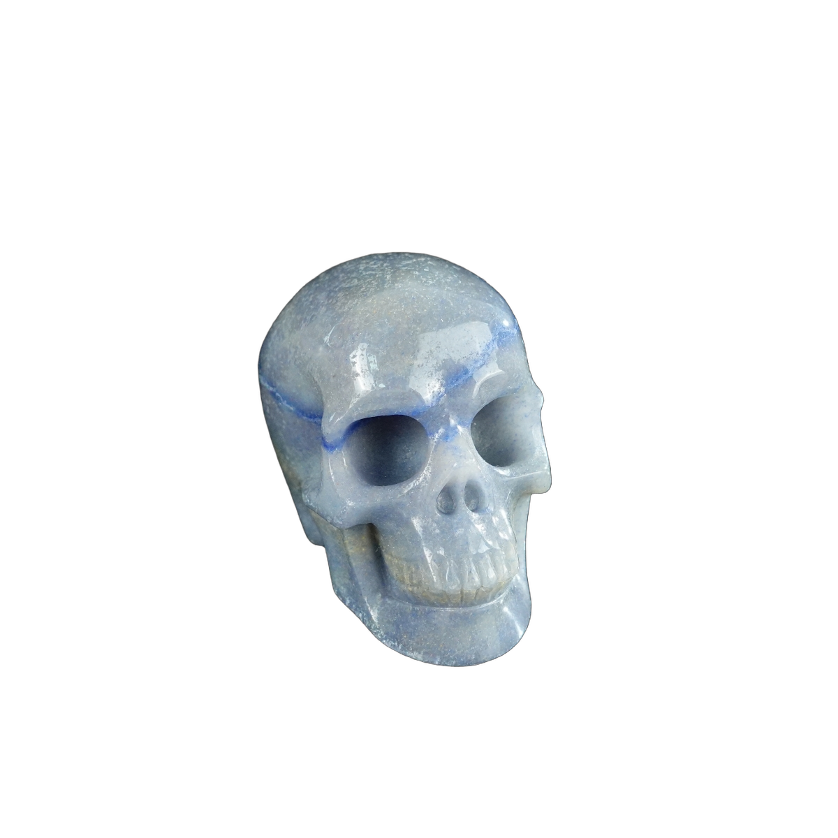 2.2" Blue Aventurine Crystal Skull Carving - Hand Carved Decor