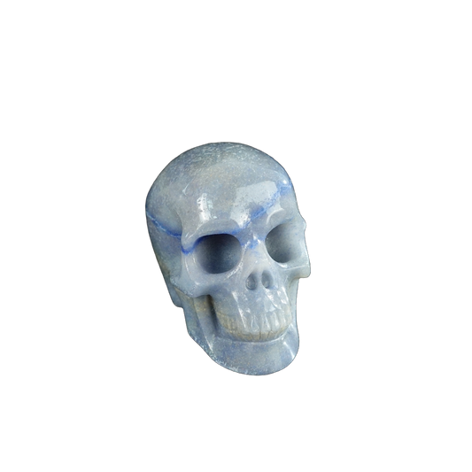 2.2" Blue Aventurine Crystal Skull Carving - Hand Carved Decor