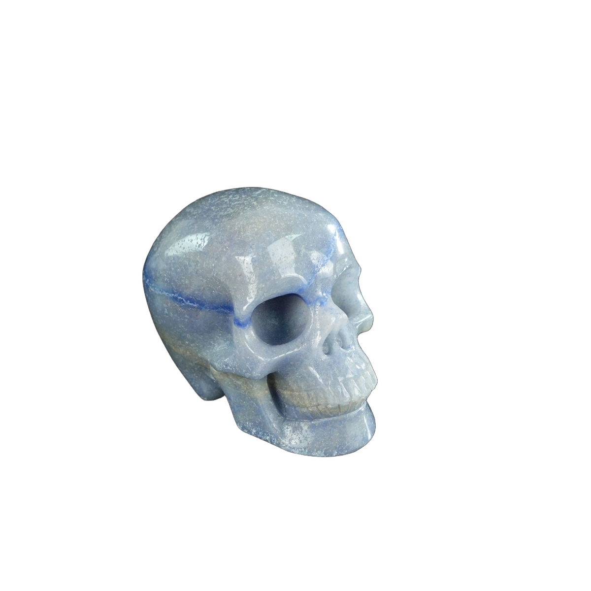 2.2" Blue Aventurine Crystal Skull Carving - Hand Carved Decor