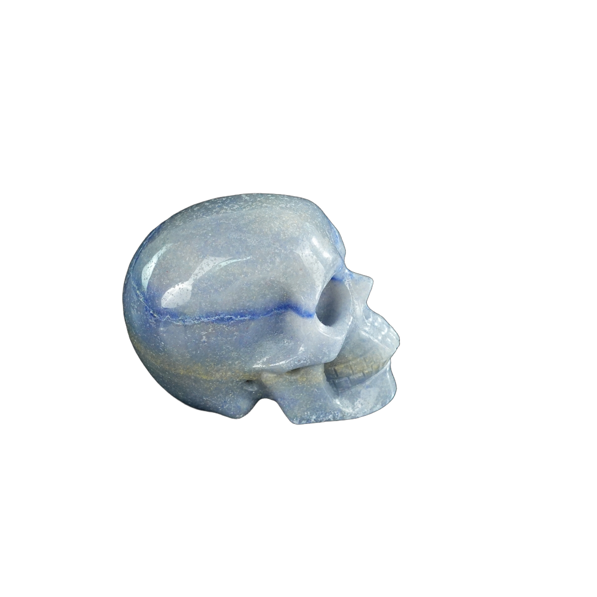 2.2" Blue Aventurine Crystal Skull Carving - Hand Carved Decor