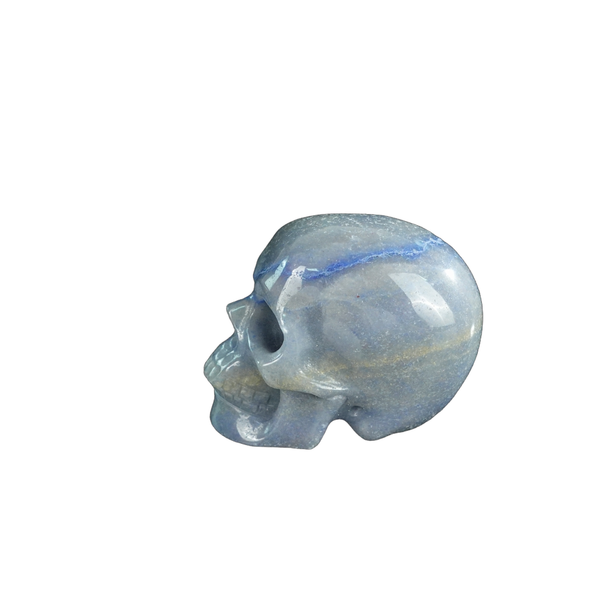 2.2" Blue Aventurine Crystal Skull Carving - Hand Carved Decor