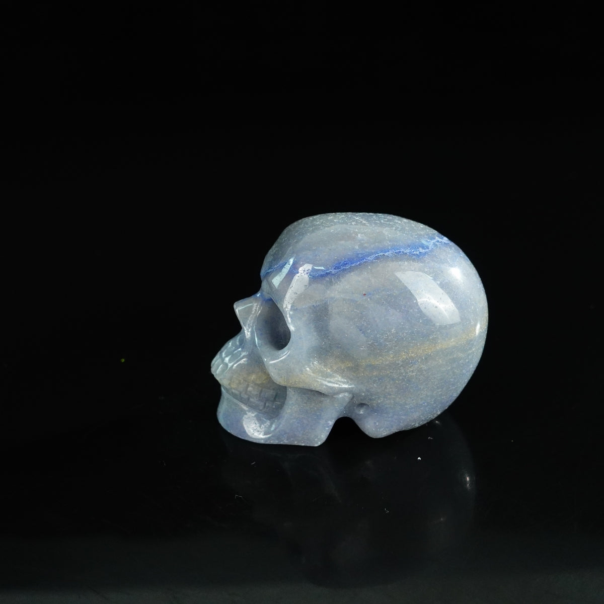 2.2" Blue Aventurine Crystal Skull Carving - Unique Piece #BA02
