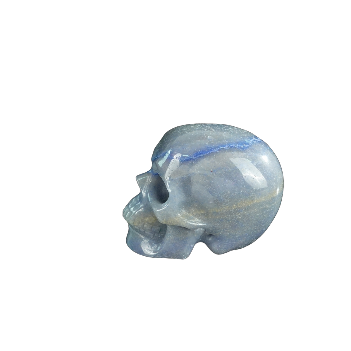 2.2" Blue Aventurine Crystal Skull Carving - Hand Carved Decor