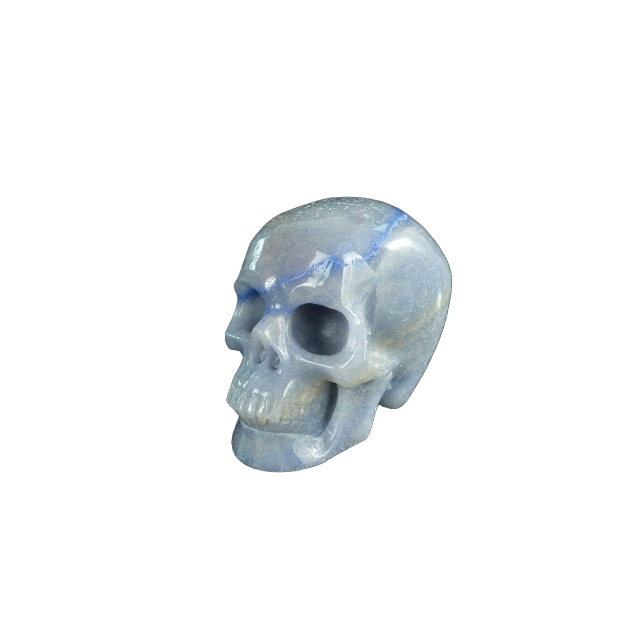 2.2" Blue Aventurine Crystal Skull Carving - Hand Carved Decor