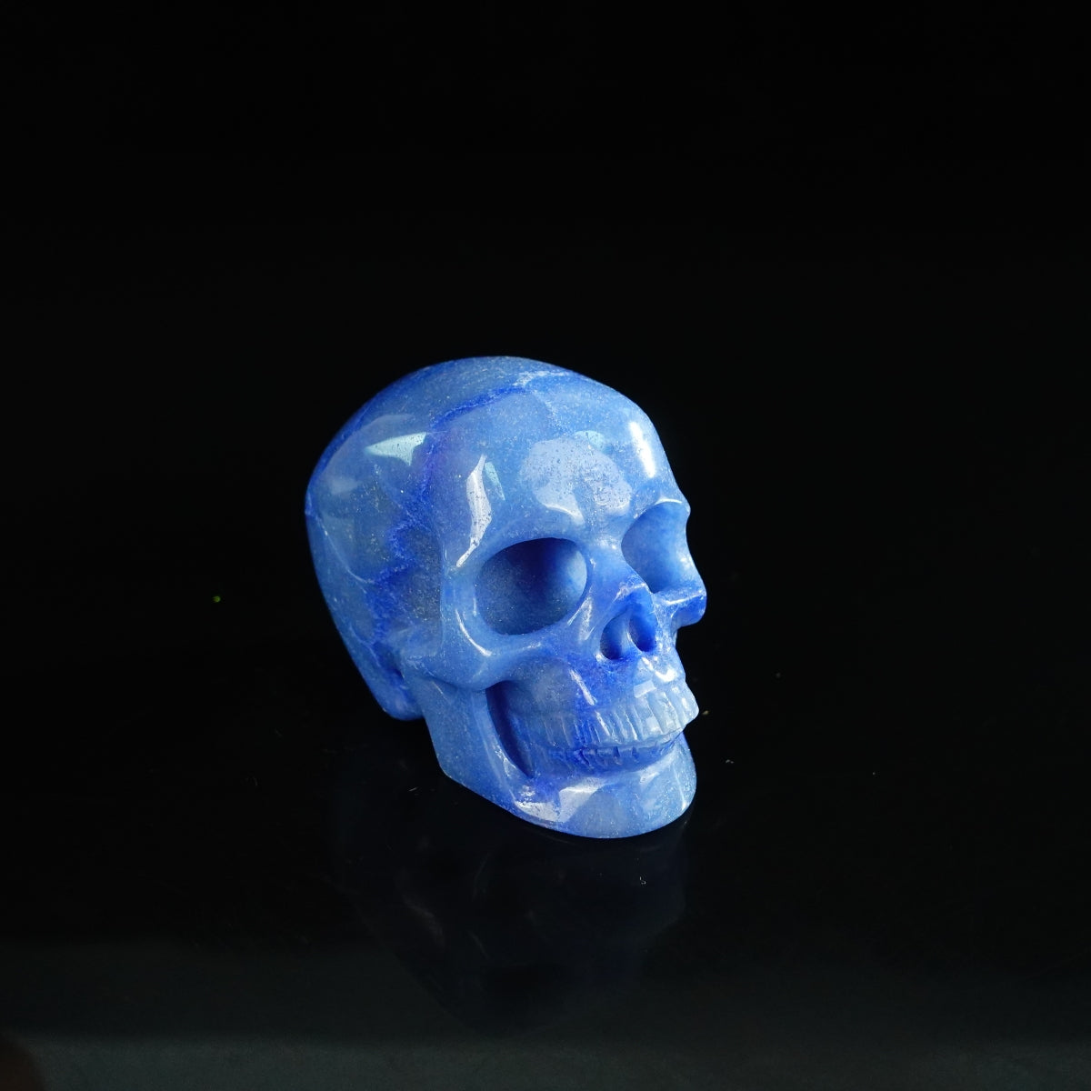 2.2" Blue Aventurine Crystal Skull Carving - Unique Piece #BA03