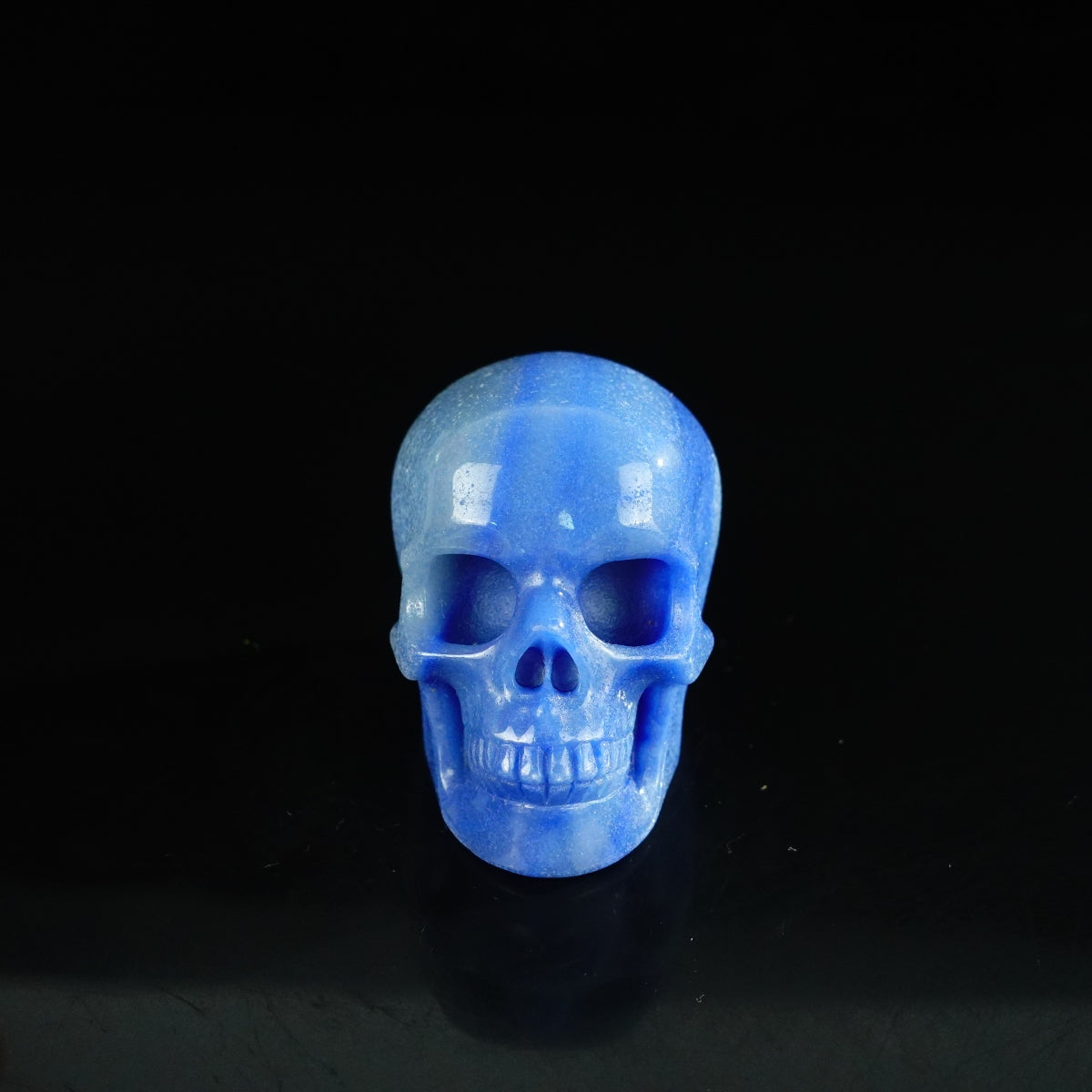 2.2" Blue Aventurine Crystal Skull Carving - Unique Piece #BA05