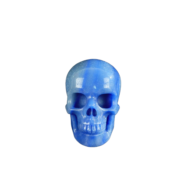 2.2" Blue Aventurine Crystal Skull Carving - Hand Carved Decor