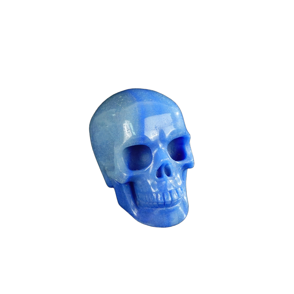 2.2" Blue Aventurine Crystal Skull Carving - Hand Carved Decor