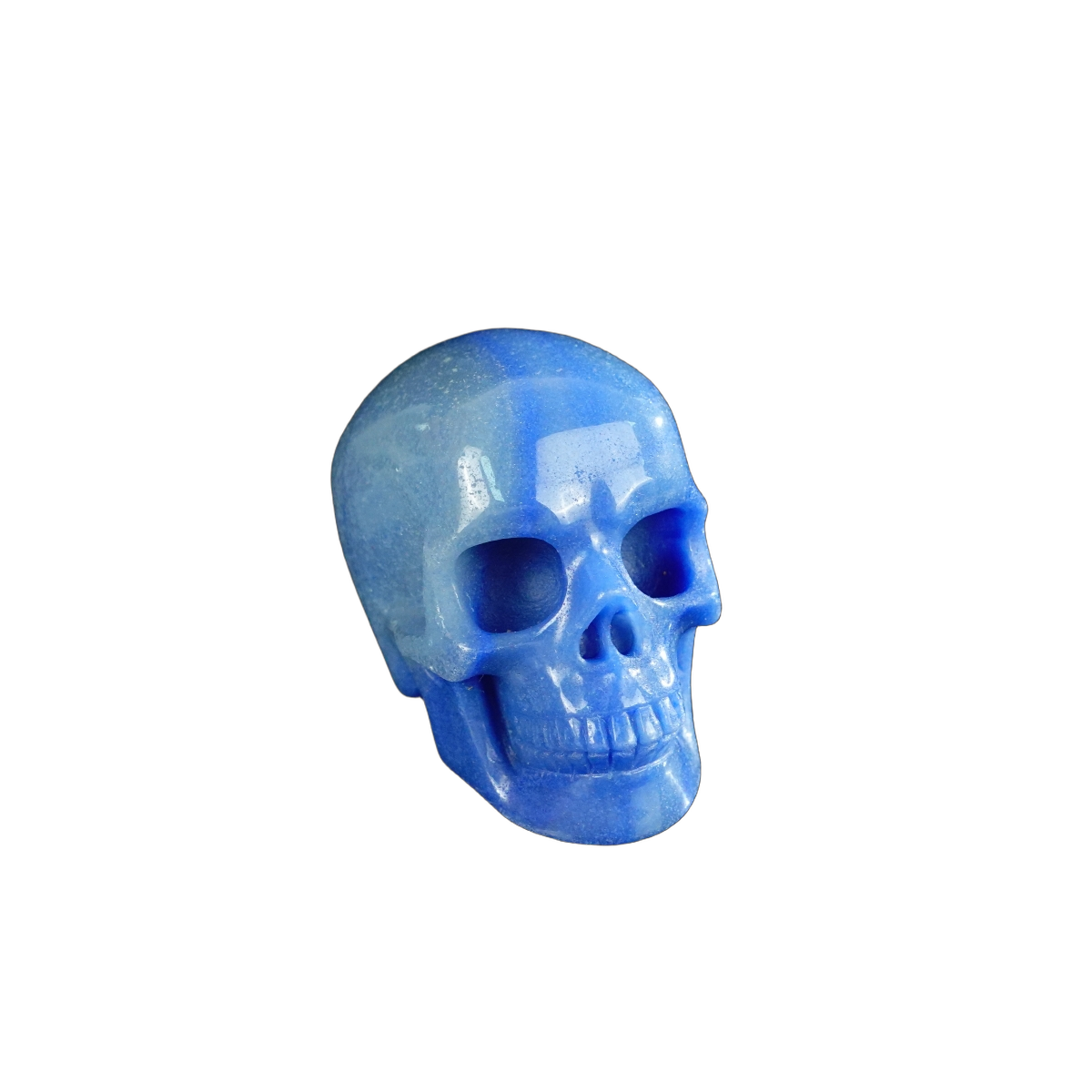 2.2" Blue Aventurine Crystal Skull Carving - Hand Carved Decor