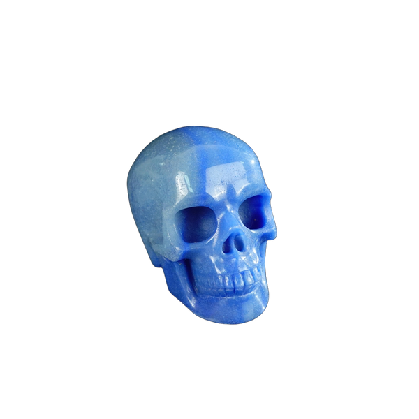 2.2" Blue Aventurine Crystal Skull Carving - Hand Carved Decor - alternate view