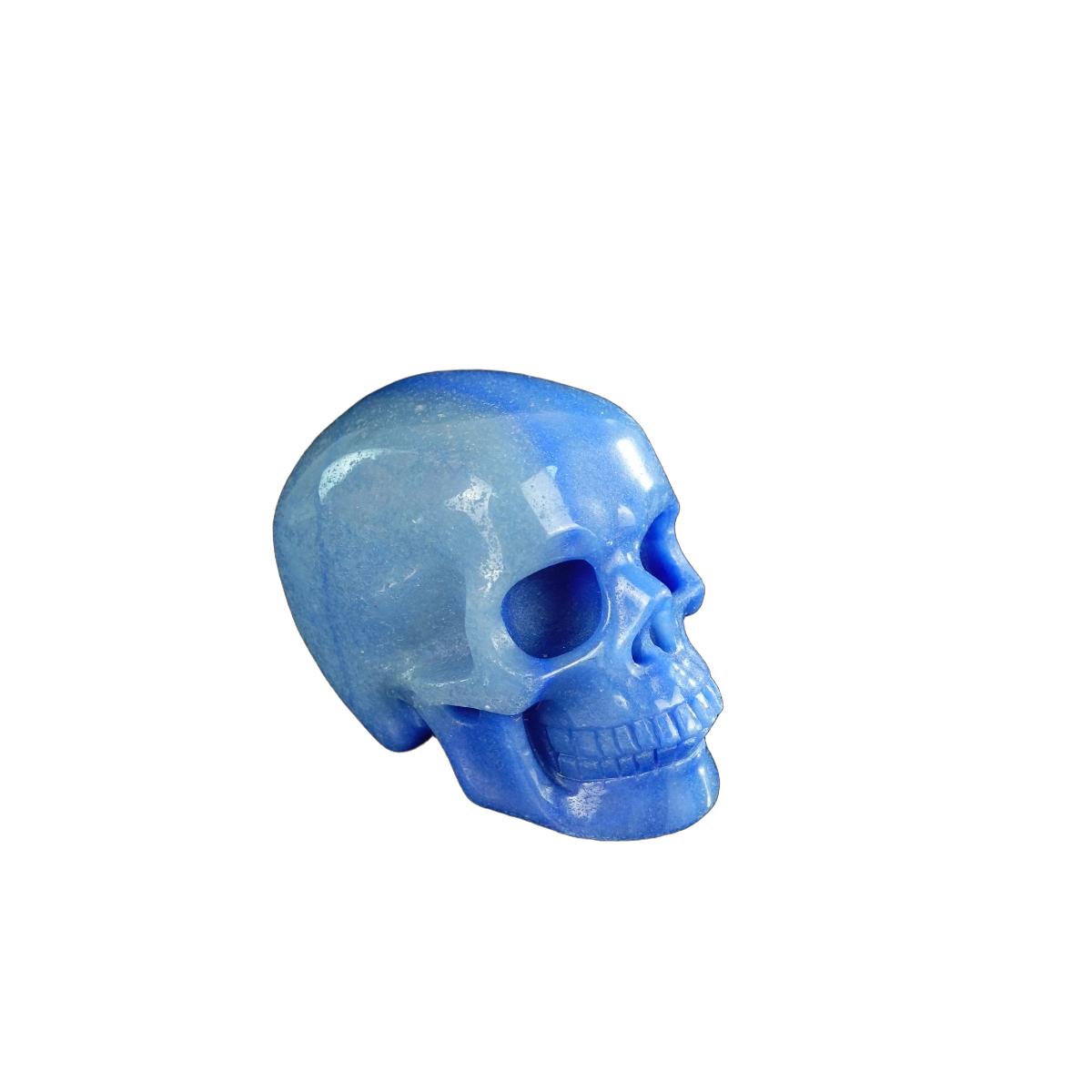 2.2" Blue Aventurine Crystal Skull Carving - Hand Carved Decor