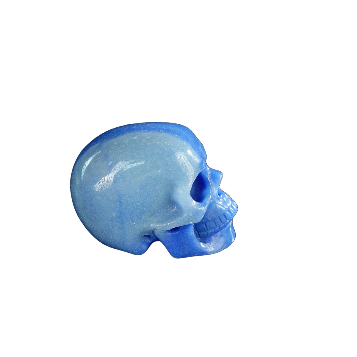 2.2" Blue Aventurine Crystal Skull Carving - Hand Carved Decor