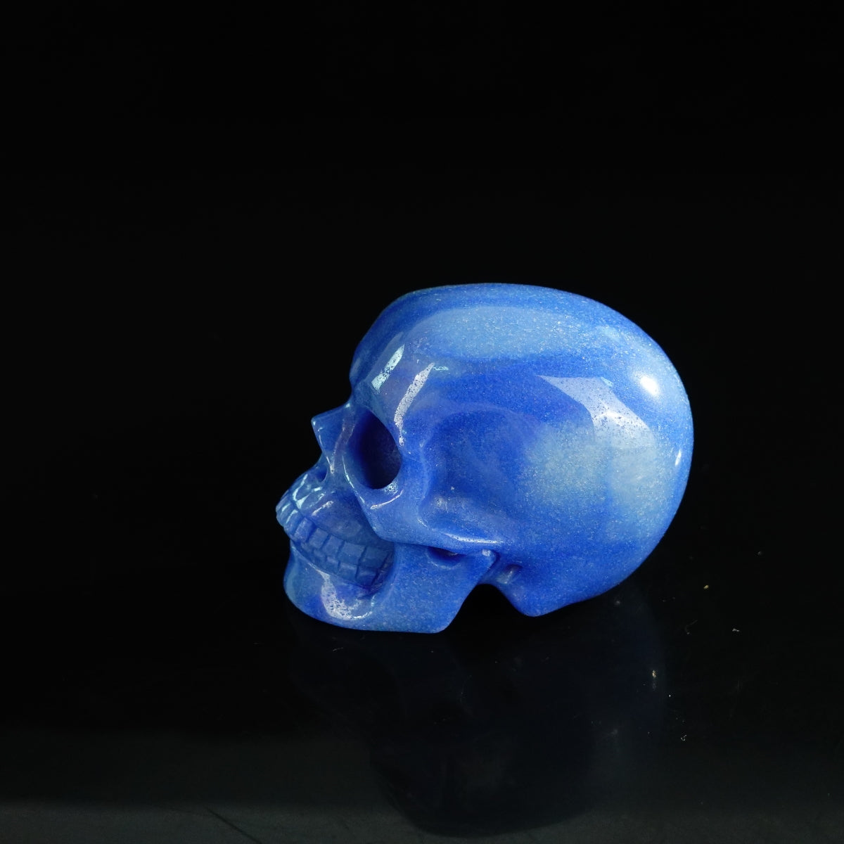 2.2" Blue Aventurine Crystal Skull Carving - Unique Piece #BA05