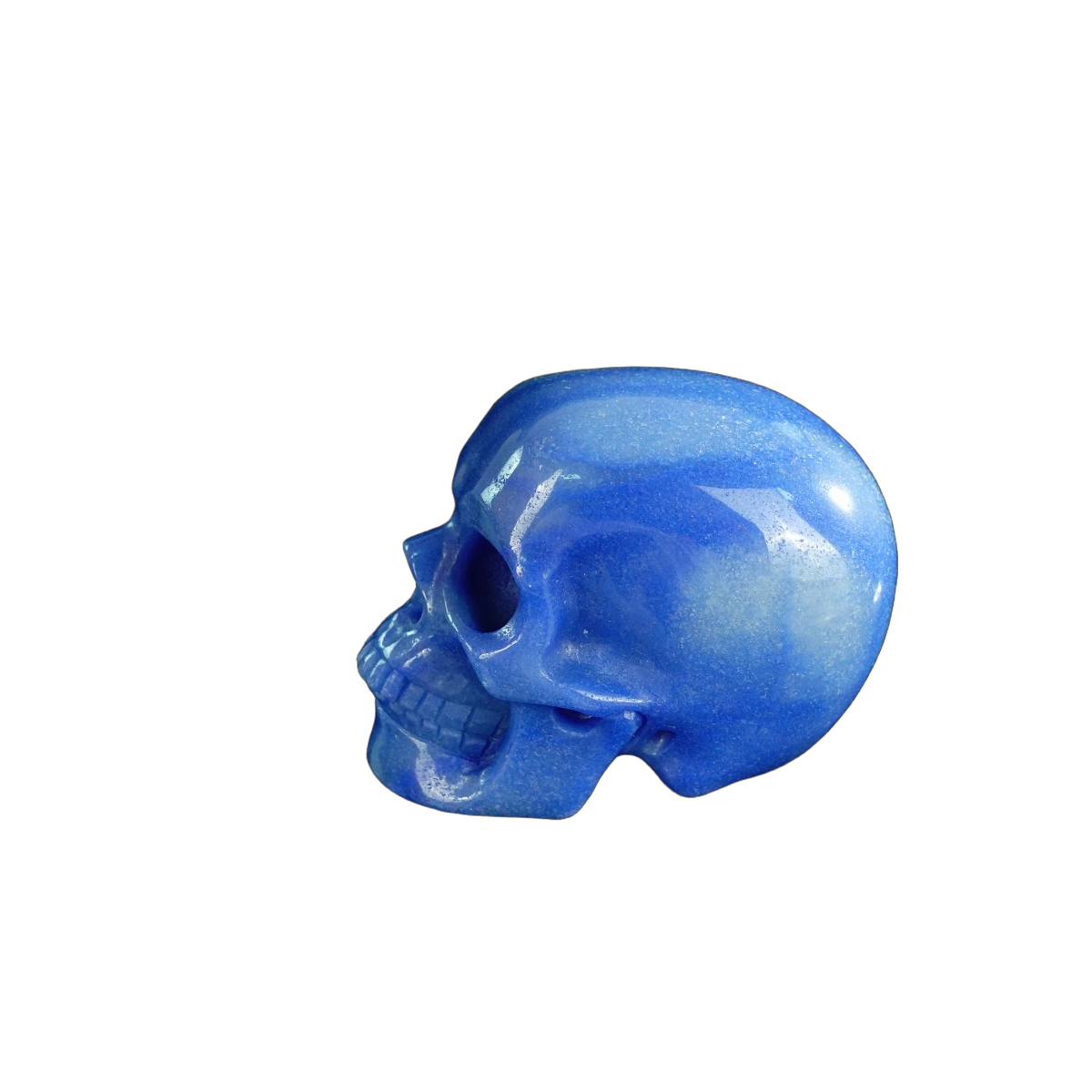2.2" Blue Aventurine Crystal Skull Carving - Hand Carved Decor