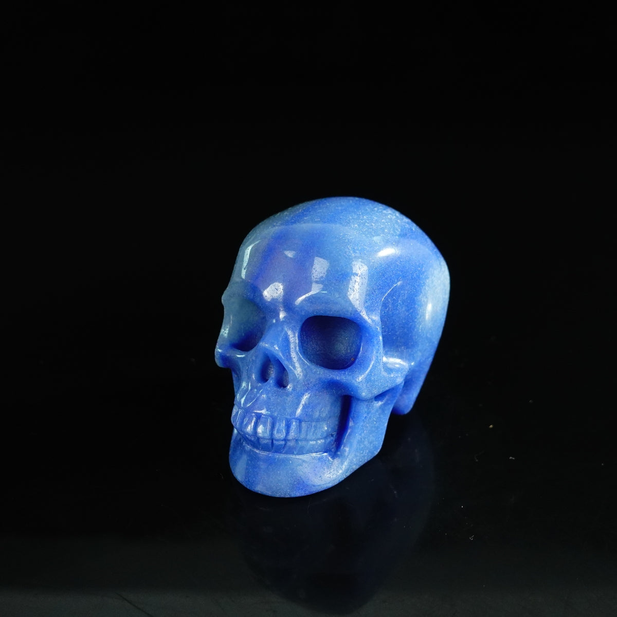 2.2" Blue Aventurine Crystal Skull Carving - Unique Piece #BA05