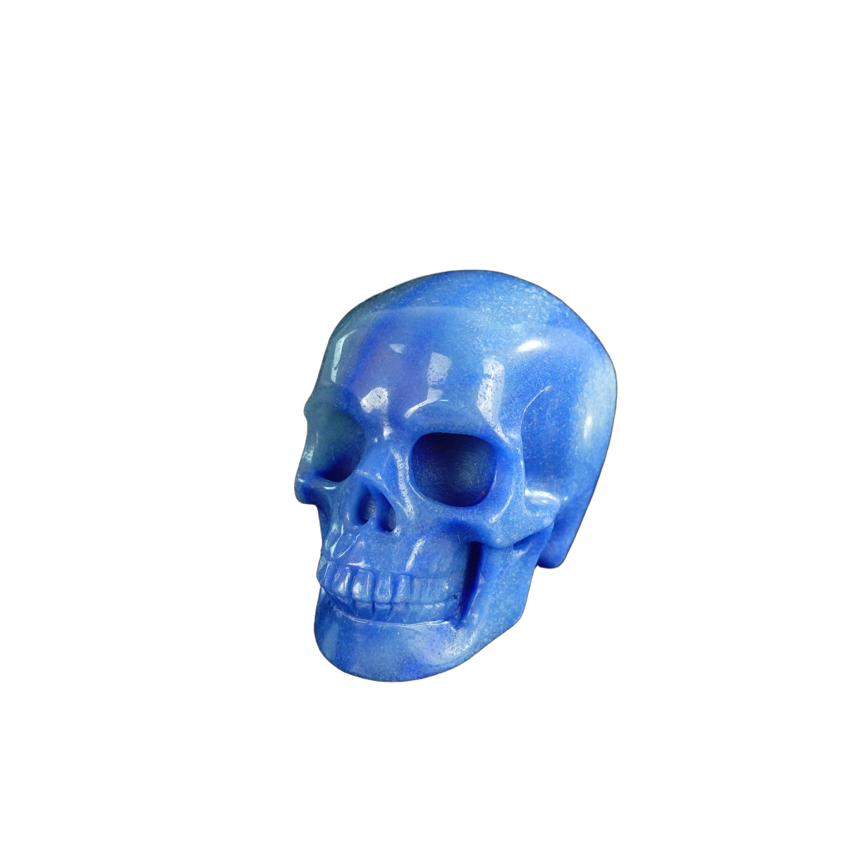 2.2" Blue Aventurine Crystal Skull Carving - Hand Carved Decor