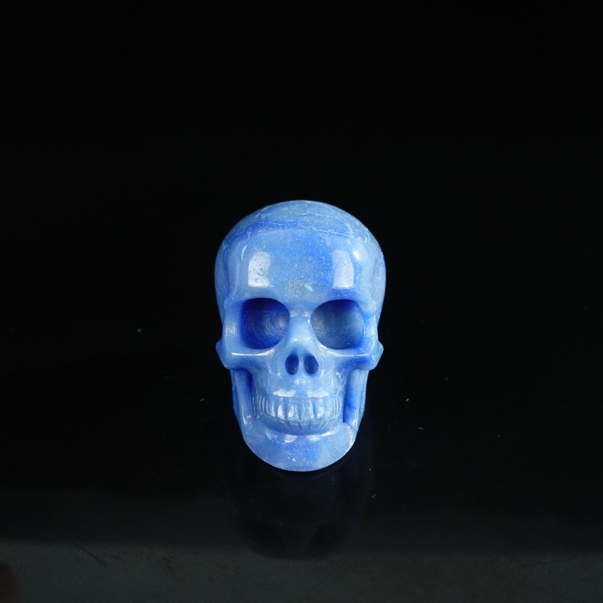 2.2" Blue Aventurine Crystal Skull Carving - Unique Piece #BA06