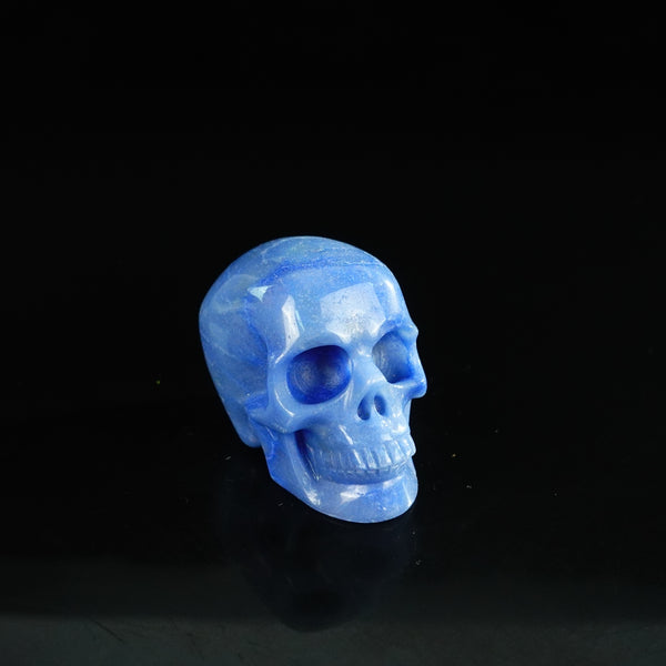 2.2" Blue Aventurine Crystal Skull Carving - Unique Piece #BA06 - alternate view