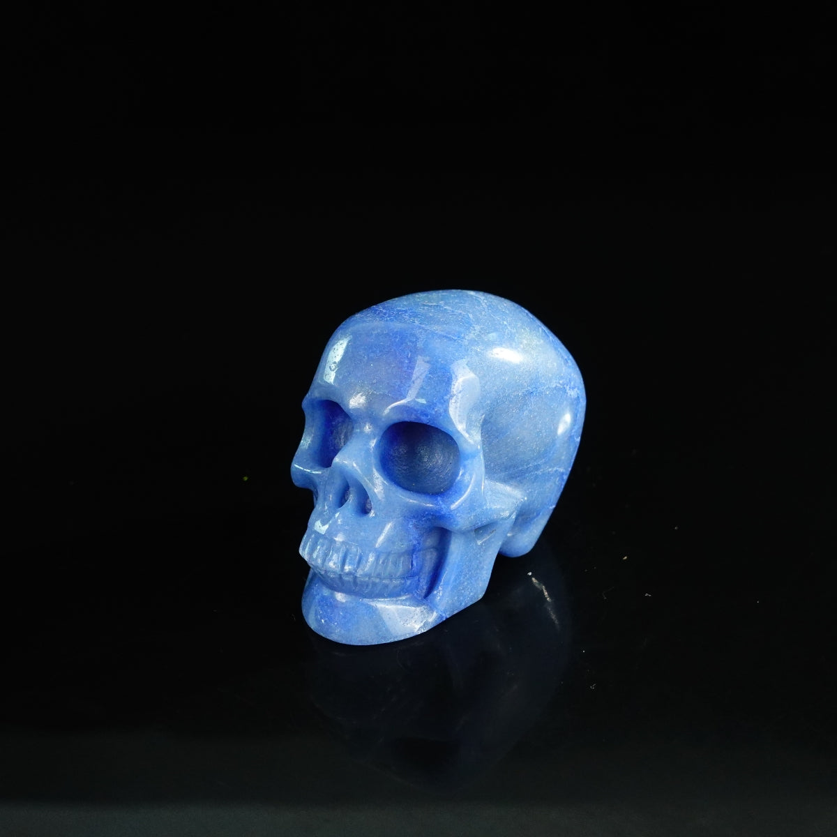2.2" Blue Aventurine Crystal Skull Carving - Unique Piece #BA06